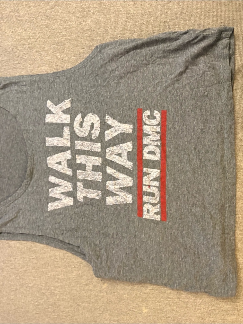 Bravado Gray Graphic Tank with White Print